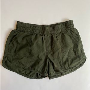Pull on olive green shorts from Maurices